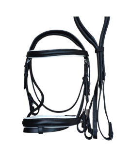 P.F-23205-Bridle-with-Leather-Reins-Raised-&-Padded-Nose-Band-&-Brow-Band